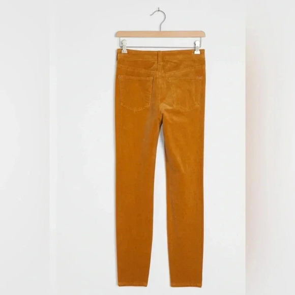 Anthropologie pilcro skinny high rise button fly yellow corduroy pants size 27 - Picture 4 of 10